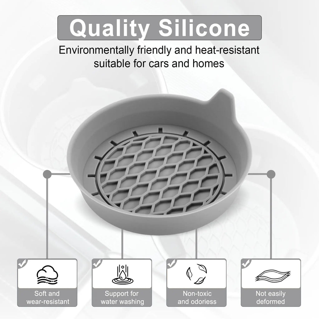 8cm Silicone Car Cup Holder Coaster – Anti-Slip Waterproof