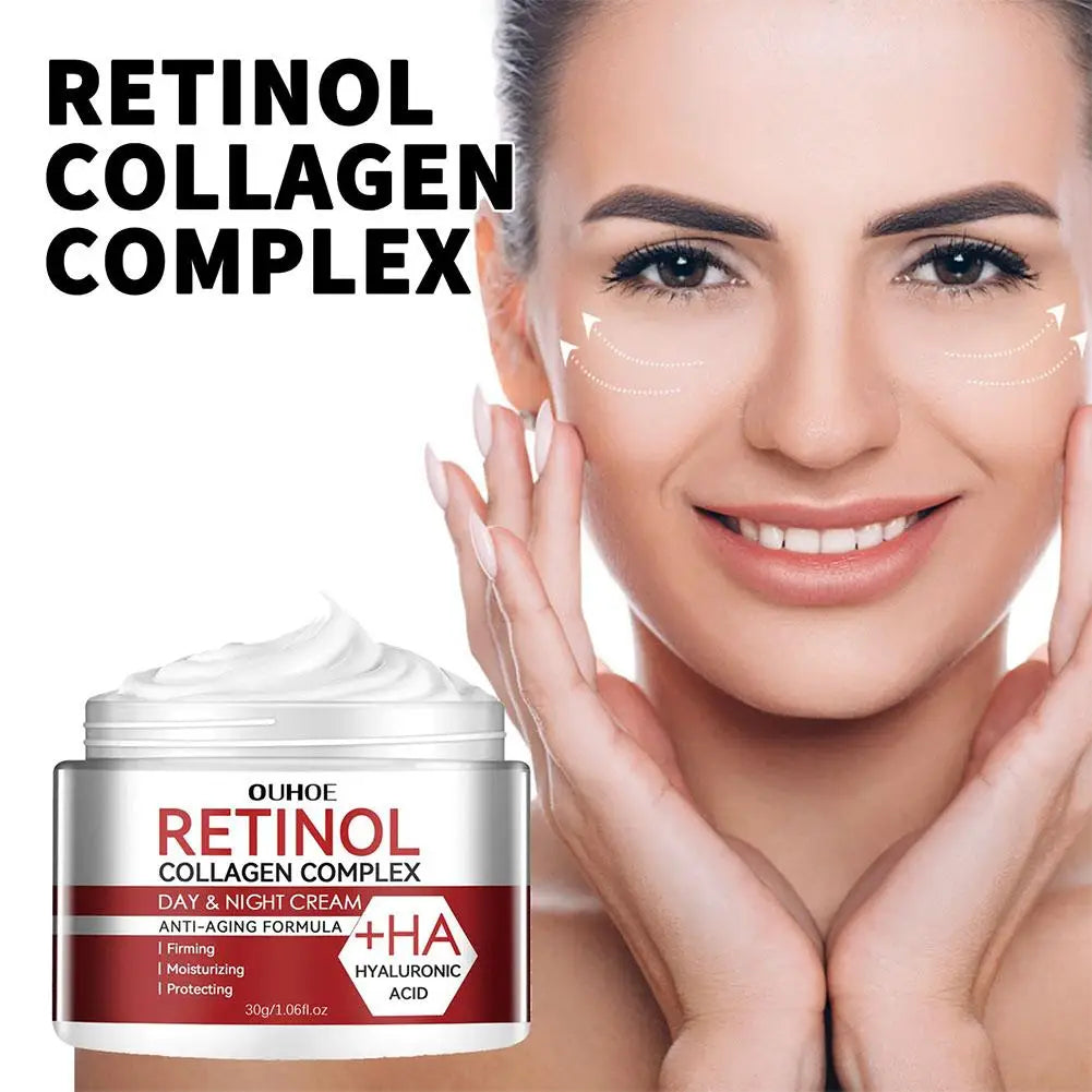 1/2/3PCs Retinol Cream For Face & Under Eye, Retinol Collagen Facial Moisturizer Fight Aging Brightening Hydrating Night Cream Oasis Select