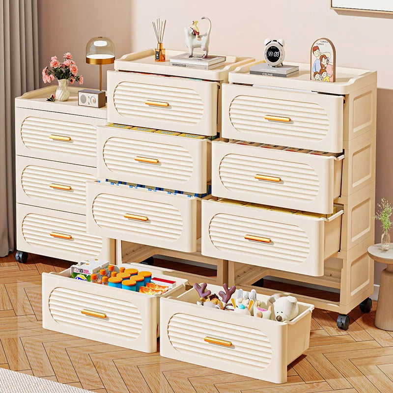 15.75 Inch Multifunctional Drawer Storage Cabinet,3-6 Tier Rolling Mobile Organizer,Large Capacity for Snacks/Clothes/Books Oasis Select
