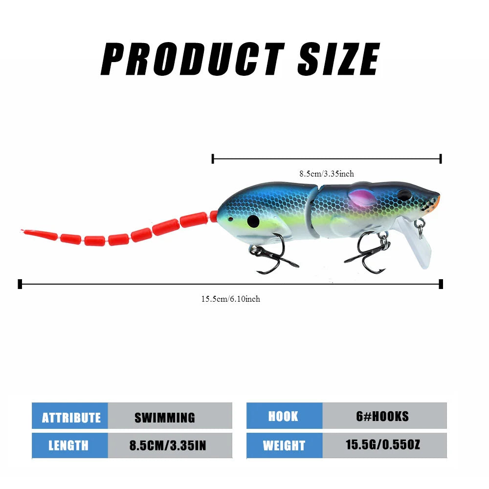 15.5g/15.5cm lure mouse biomimetic broken joint long throw pencil Minogue curved mouth fake bait Oasis Select