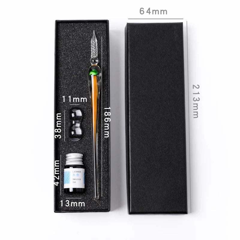 Jellyfish Dip Pen Three-Piece Glass Pen Set Sign Pen Crystal Student Glass Pen Stationery Gift Pen Oasis Select 5