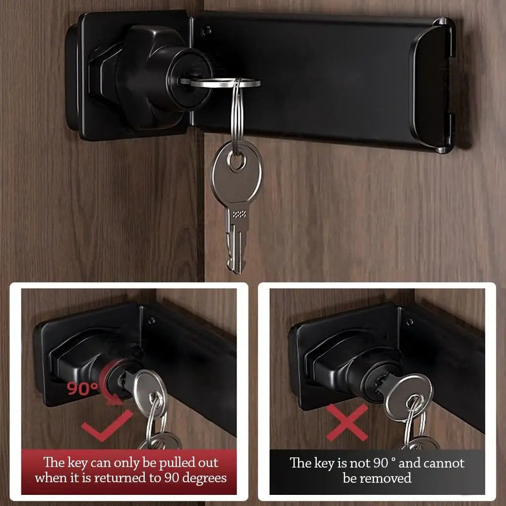 New Stainless Steel Door Clasp Lock 90 Degree Anti-theft Padlock Hasp Right Angle Burglar-proof Door Hasps Door Oasis Select