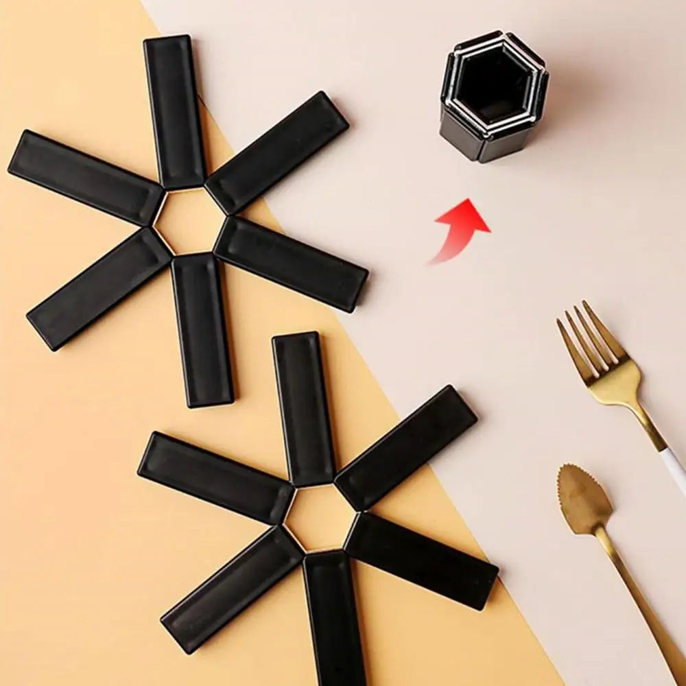 Folding Heat Insulation Mat Pot Pad Non-slip Expandable Trivet Placemat For casserole heat insulation mat Kitchen Accessories Oasis Select