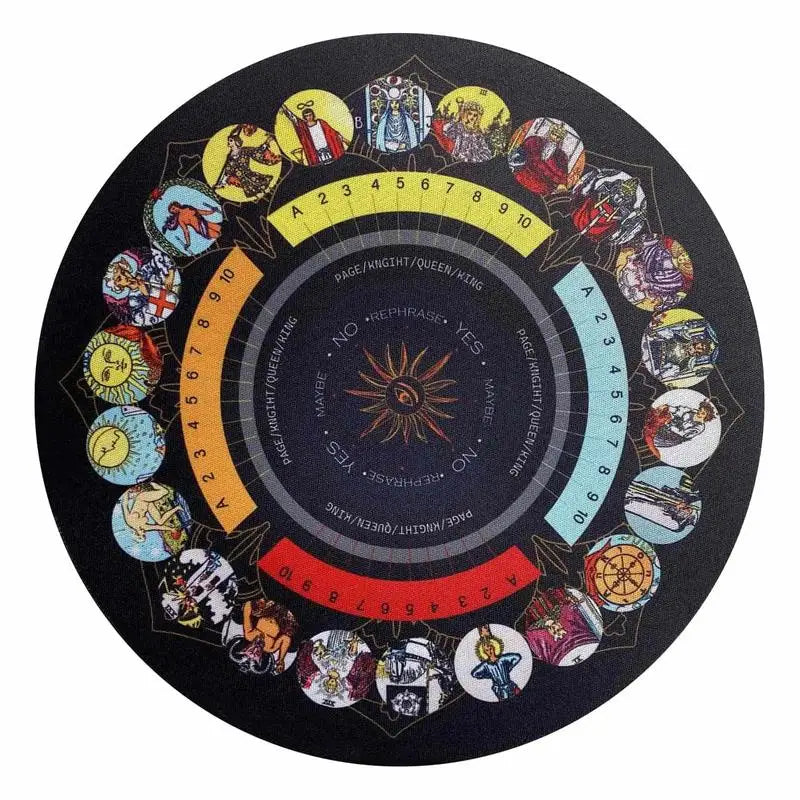 8.7in Divination Board Round Pendulum Mat Rubber Pendulum Divining Mat Altar Tarot Table Cloth For Spiritual Healing Balance Oasis Select
