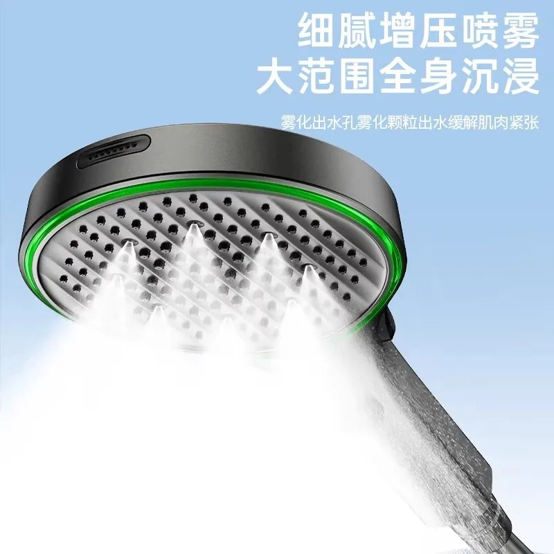 New Big Panel 3 Modes LED Ambient Light Temperature Sensing High Pressure Water Saving Shower Head Spray Bathroom Accessories Oasis Select