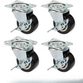 Set Of 4 1"/2" PVC Furniture Casters Wear Resistant Mute Universal Heavy Trolley Wheels 360 Degrees Swivel Castor Oasis Select 4PCS Brake 1inch