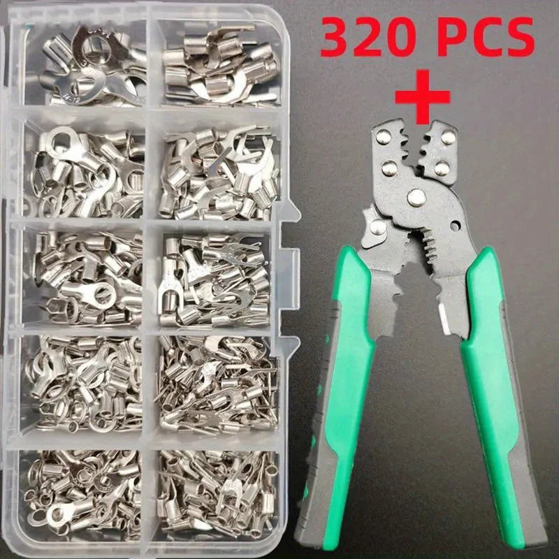 320pc Crimping Pliers & OT/UT Brass Terminal Kit – SLADE 4-in-1 Crimping Pliers Kit Oasis Select