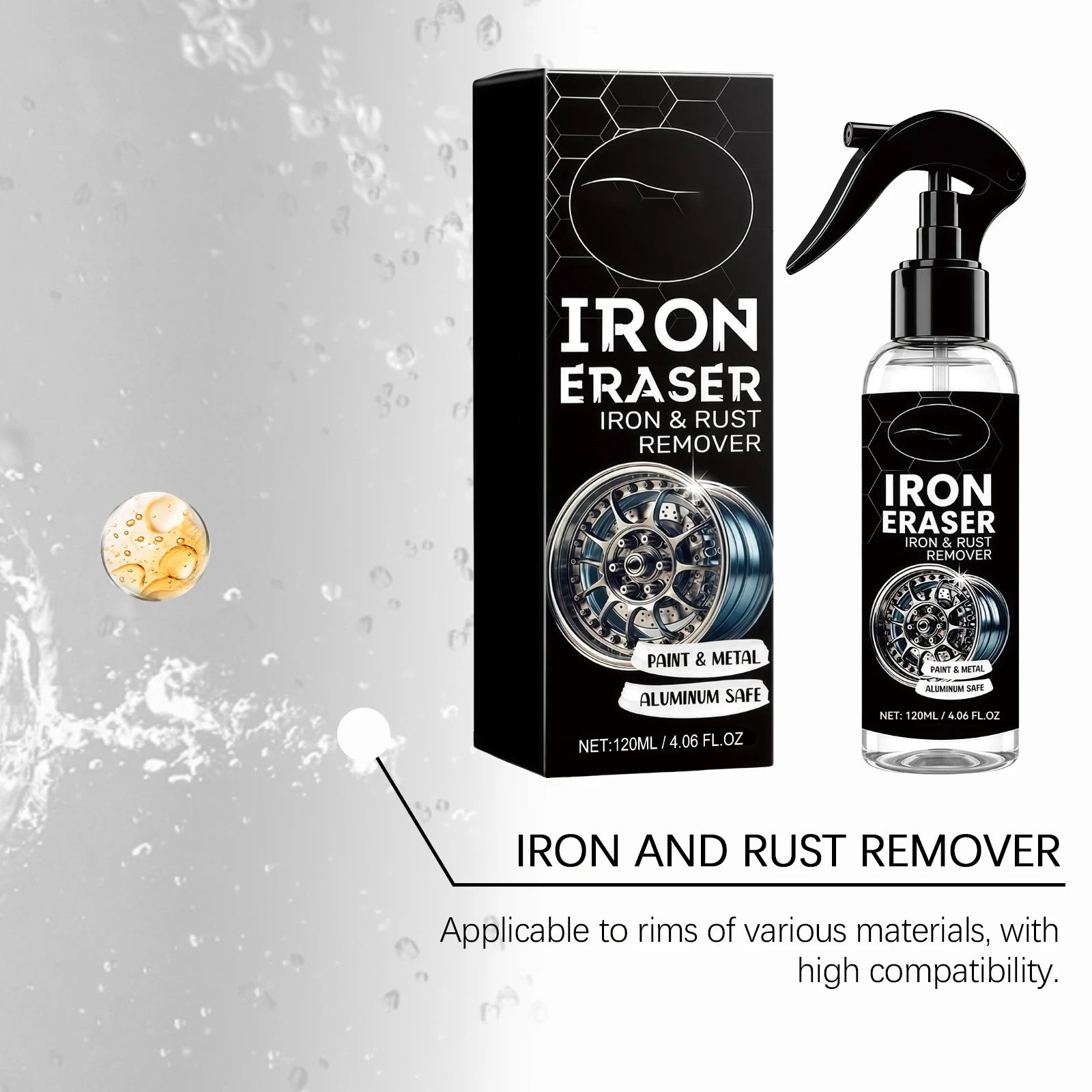 Car Rust Remover Spray Auto Wheel Oxide Stain Cleaner Paint Vehicle Surface Polishing Maintenance Cleaning Solution Care 120ml Oasis Select