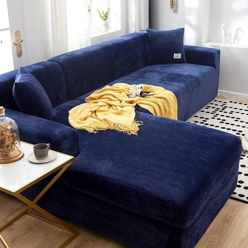 Light Luxury Simple and Modern Sofa Cover Full Coverage Elastic and Anti-slip Universal Nordic Style Sofa Cover Oasis Select Navy Blue 3 people 190-230cm