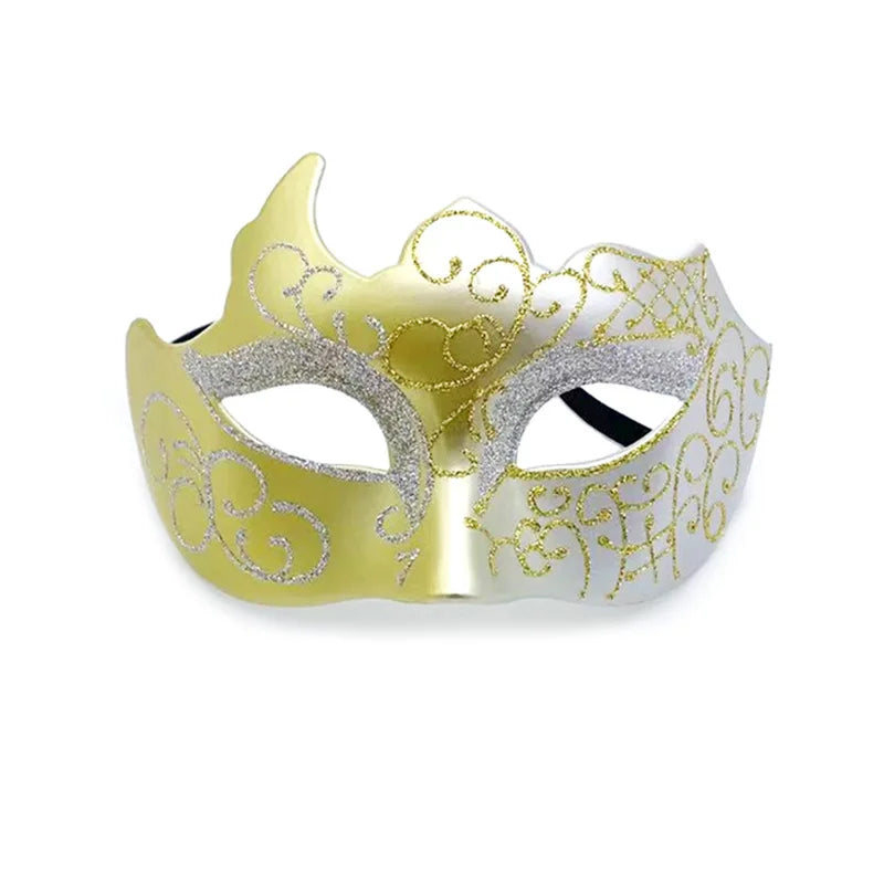 Glitter Half Face Masquerade Mask Woman Men Venice Mask Halloween Costume Accessories For Cosplay Party Oasis Select Gold silver