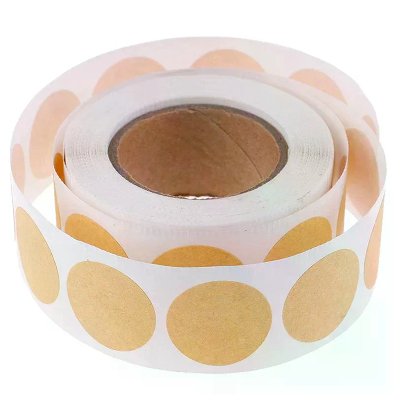 2.5cm 500PCs/Roll Kraft Round Stickers Self-adhesive Label Paper Sticker Classification Name Personalized Labels Stickers Oasis Select