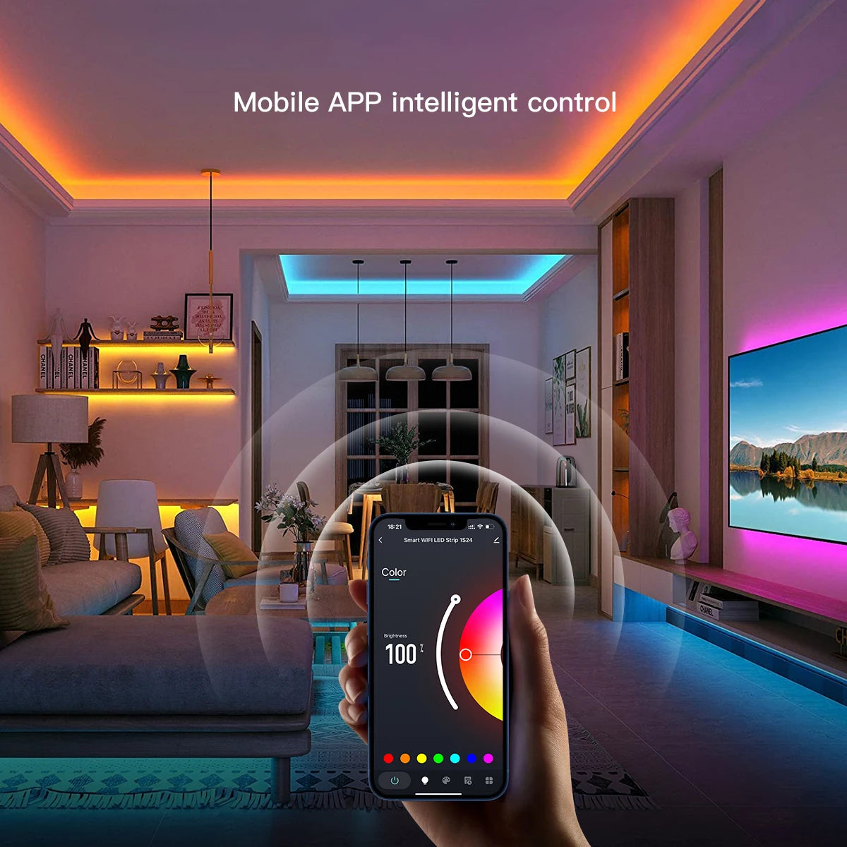 RGB LED COB Strip USB 5V TUYA WIFI/Bluetooth 2 Version Optional,576Leds/m Hight Brightness RA90,Smart APP Control Ambinet Lamp Oasis Select