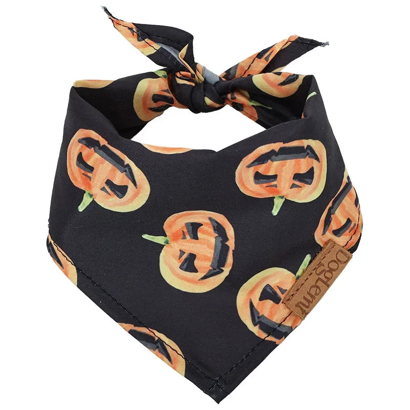 Dog Pet Triangle Towel Halloween Party Dog Bandana Adjustable Pet Scarf Bib For Dogs Pet Dog Grooming Accessories Oasis Select B L