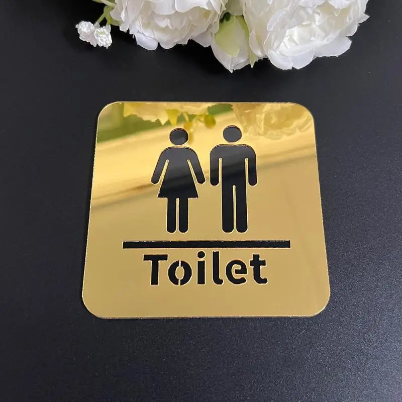 3.94-inch Acrylic Toilet Sign For Men And Women, Bathroom Identification, Round And Square Toilet Mirror Decals For Home Decor. Oasis Select A6