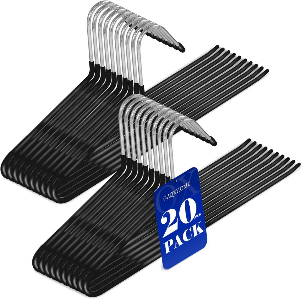20/30pcs Pants Hangers Non-Slip, Heavy Duty Metal Trouser Racks Space Saving, Open Ended Jeans Hangers for Closet Organization Oasis Select black 20pcs
