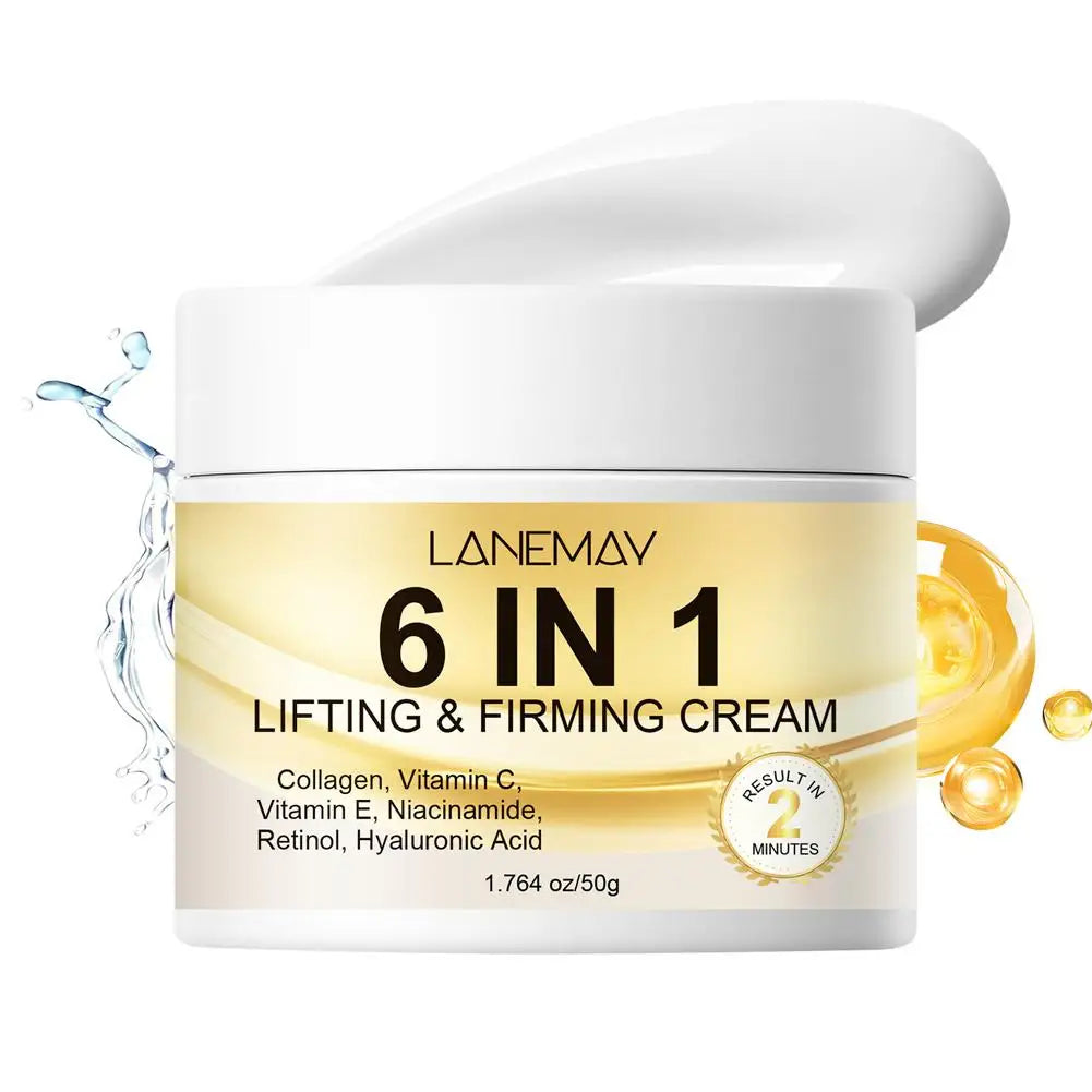 6 In 1 Collagen Face Cream Retinol Vitamin C Lifting Firming Facial Moisturizer Dark Spot Remover Whitening Brightening Skin Car Oasis Select