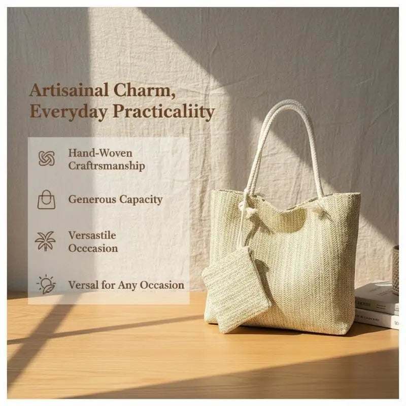 Personalized Leisure Commuter Tote Bag Summer Fashion Simple Shoulder Bag Trend Large Capacity Handbag Oasis Select