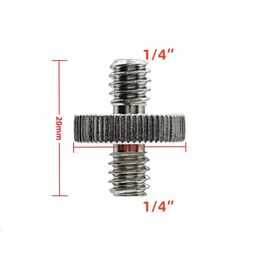 Metal 1/4" Male to Male Adapter Screw – Tripod & Camera (5-Pack)