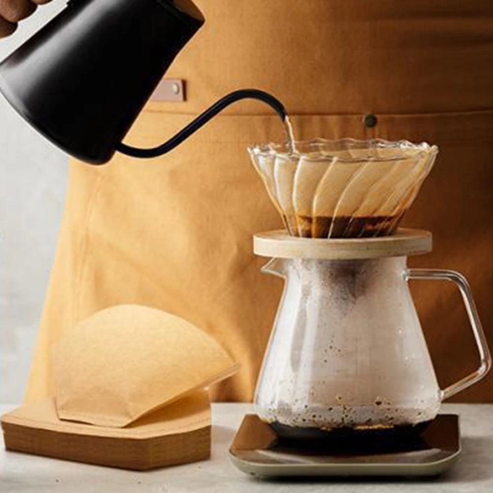50/100pcs Coffee Filter Paper V-Shaped Cone Filter V01 02 For Pour Over Drip Coffee Filters Accessories Oasis Select