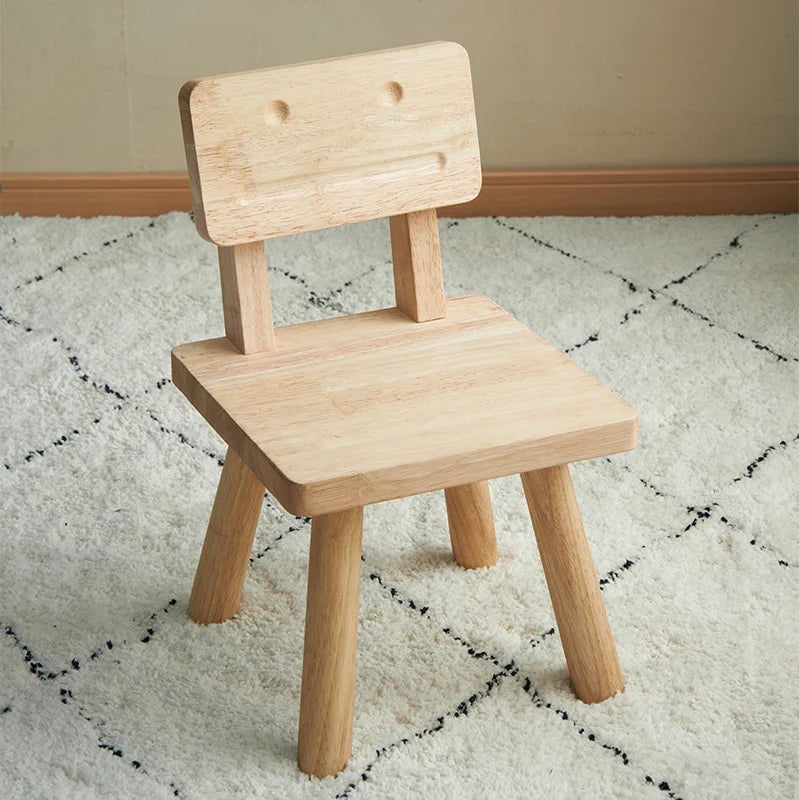 Solid wood chair Home backrest stool Simple small wooden stool Living room wooden stool Log bench Small stool Low stool Oasis Select Robot stool