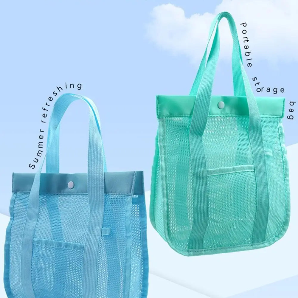 Bath Bag Large Capacity Mesh Beach Bag Visible Breathable Mesh Handbag Portable Quick Dry Swimming Washbag Shower Oasis Select