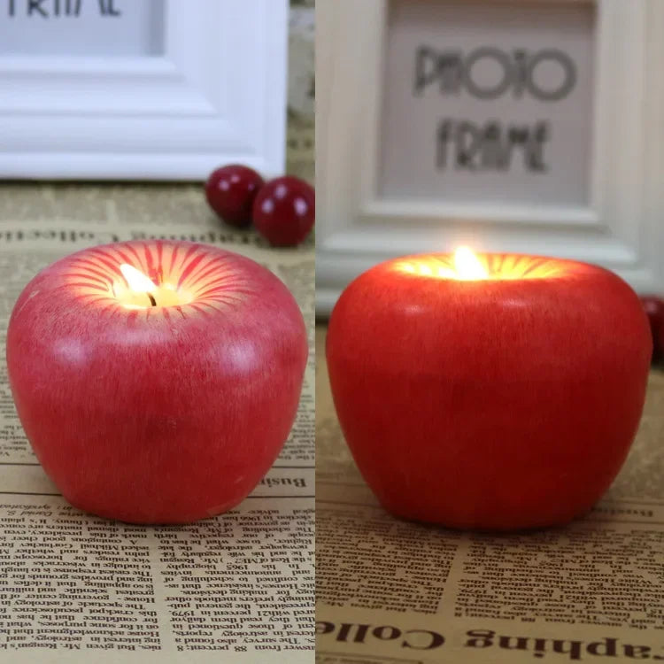 Creative Apple Candle Christmas Christmas Eve Gift Fruit Candle Birthday Christmas Decoration Holiday Gift Oasis Select