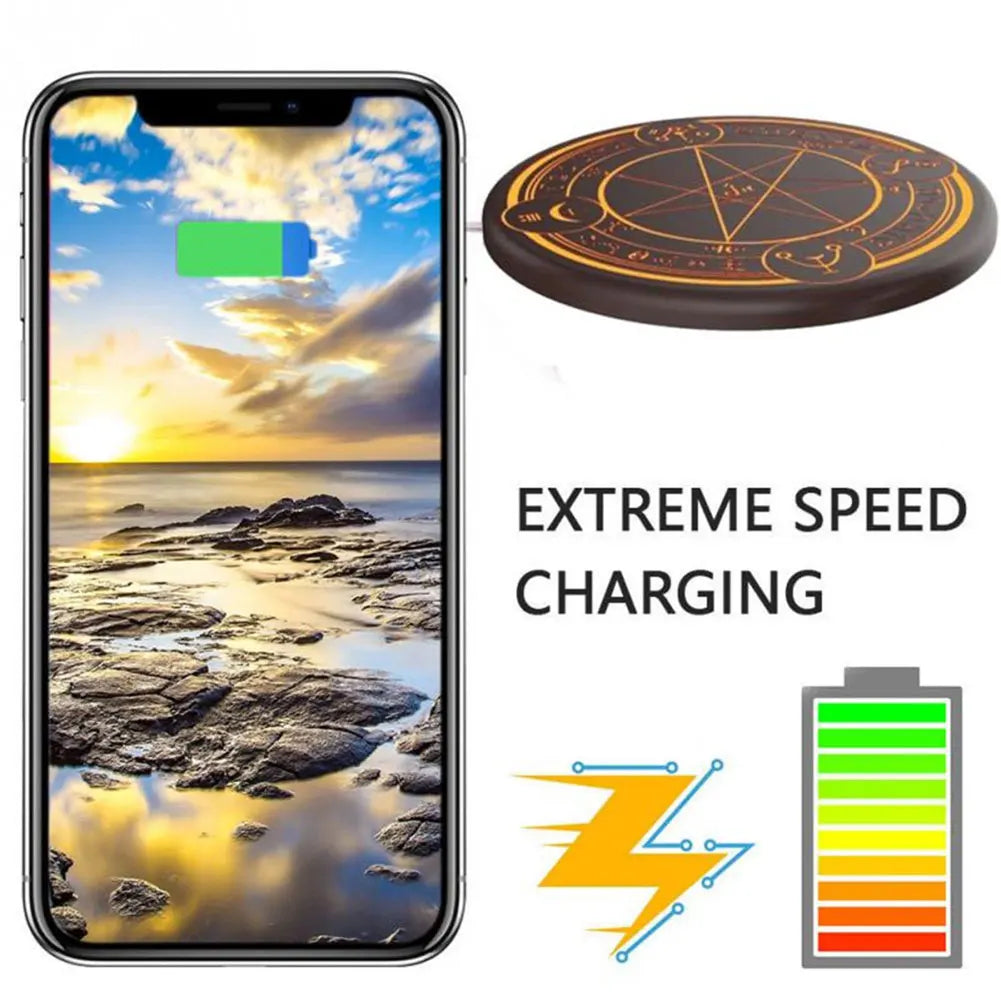 10W Qi Wireless Fast Charger Circle Magic Optical Array Wireless Charging For QI Standard Full Range Wireless Charging Phone Oasis Select