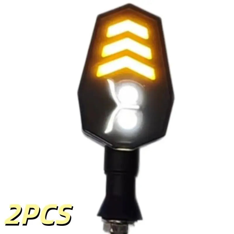 2Pcs Dual Color Skeleton Arrow Amber Flashing Blinker Indicator Motorcycle Owl Shaped LED Turn Flowing Signal Light Oasis Select A12