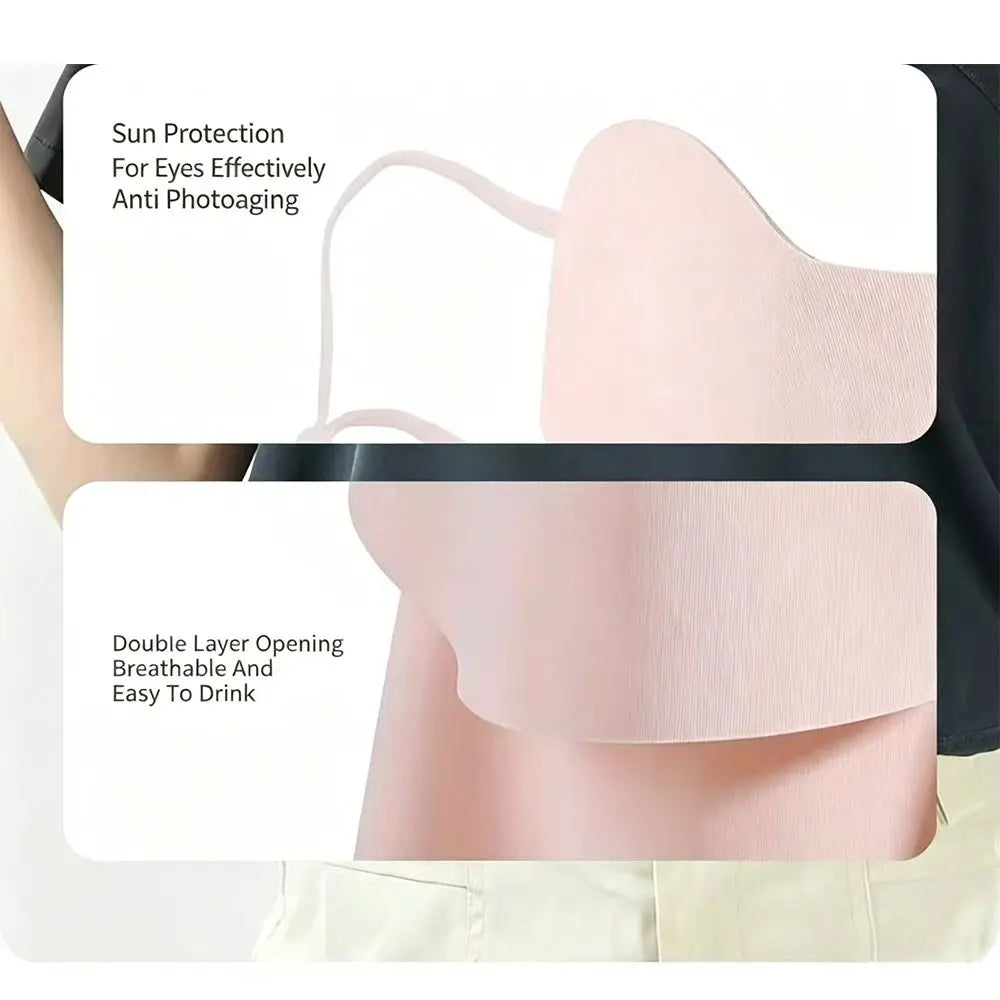 UPF50+ Ice Silk Face Mask Full Face Cover Breathable Fabric UV Protection Mask Half Face Cover 360° Coverage Oasis Select