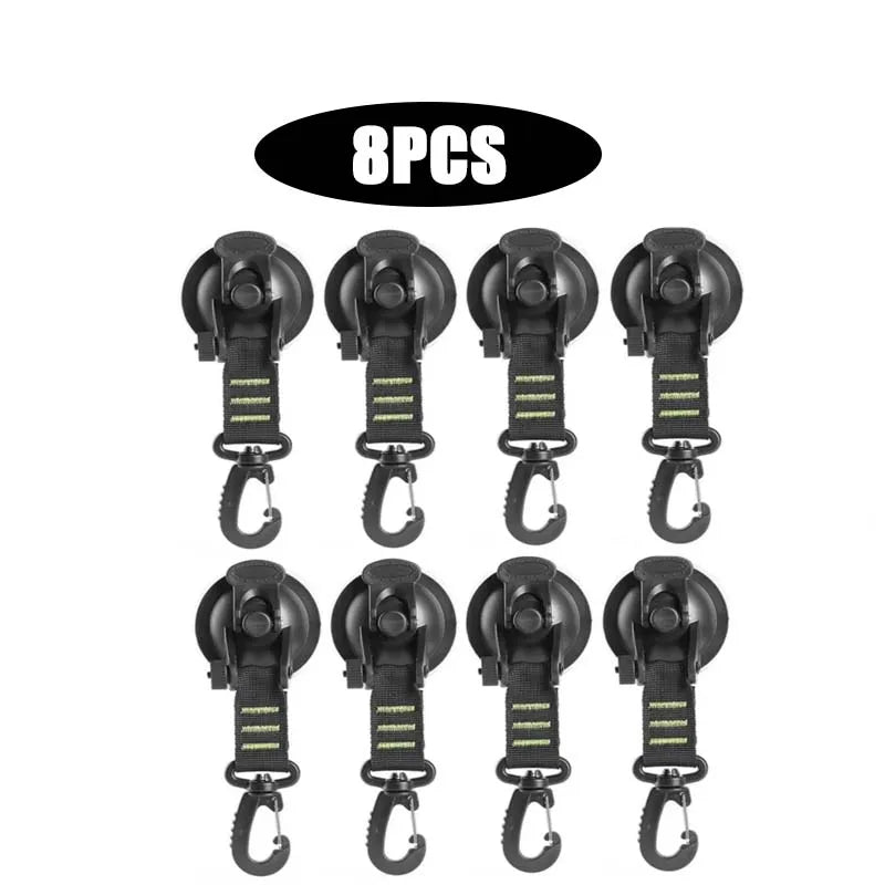 Outdoor Camping Car Tent Suction Cup Buckle Portable Suction Cup Hook Tent Hook Sun Protection Rain Cover Car Window Suction Cup Oasis Select 8pcs-green