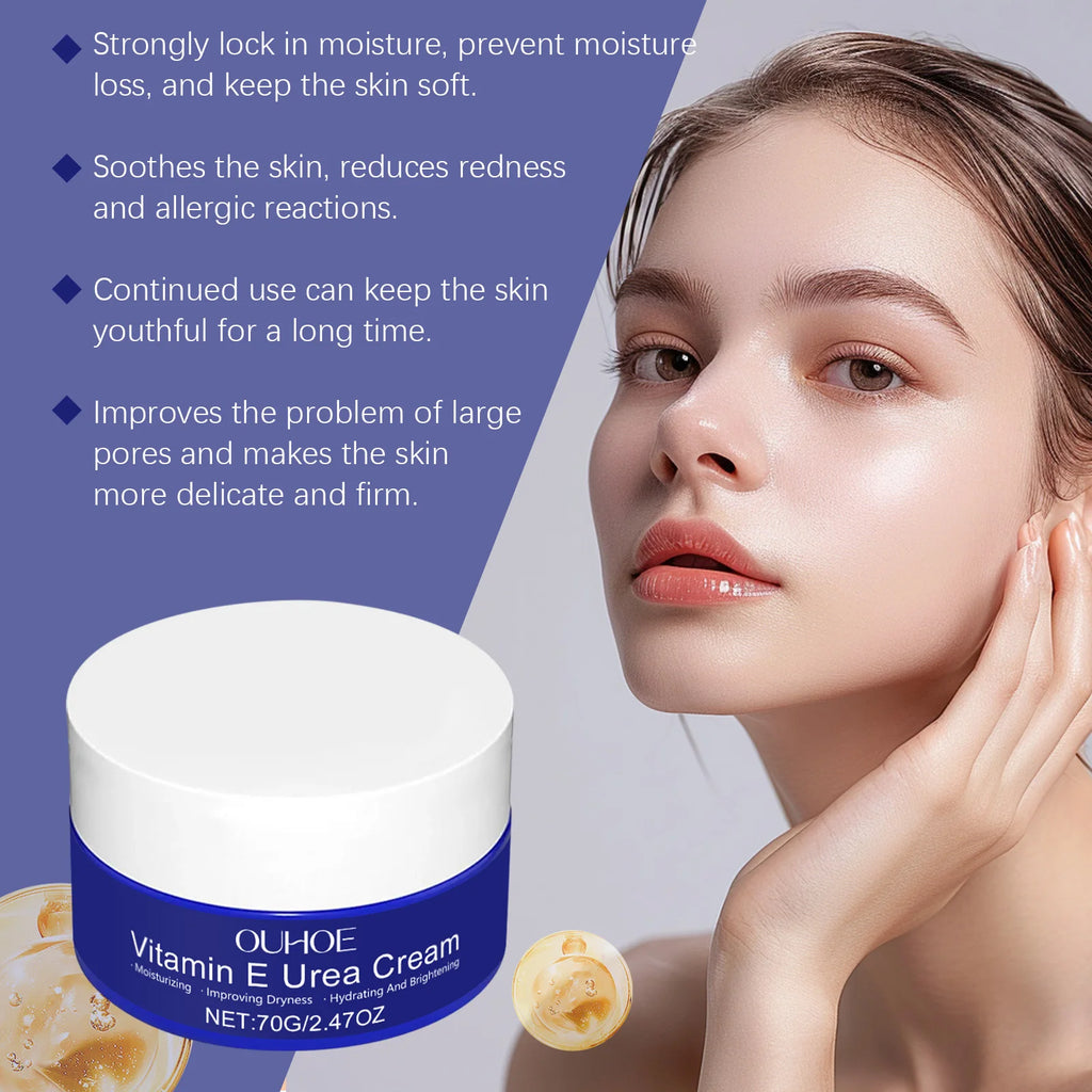 Vitamin E & Urea Cream – Intense Moisturizer for Dry Skin, Hydrating Face and Body Cream, Brightening Treatment for Rough Skin Oasis Select