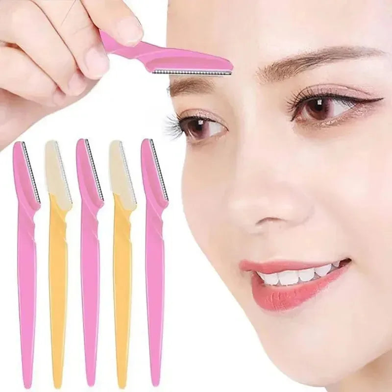 1-10Pcs Mix Color Eyebrow Razor Women Face And Body Safe Trimmer Hair Shaver Eye Brow Remover With Cover Small Makeup Tools Set Oasis Select