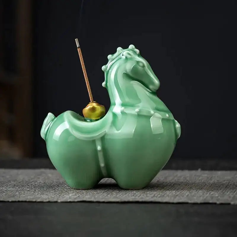 Instant Tea Pet Wealth Ceramic Incense Holder Stick Ornament Tea Room Incense Tray Home Aromatherapy Oasis Select 2