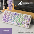 ATTACK SHARK X85 & X85Pro Wireless Mechanical Gaming Keyboard, 75% Layout, Hot Swappable, RGB, Bluetooth, PBT, Gasket Design Oasis Select X85PRO-Lavender