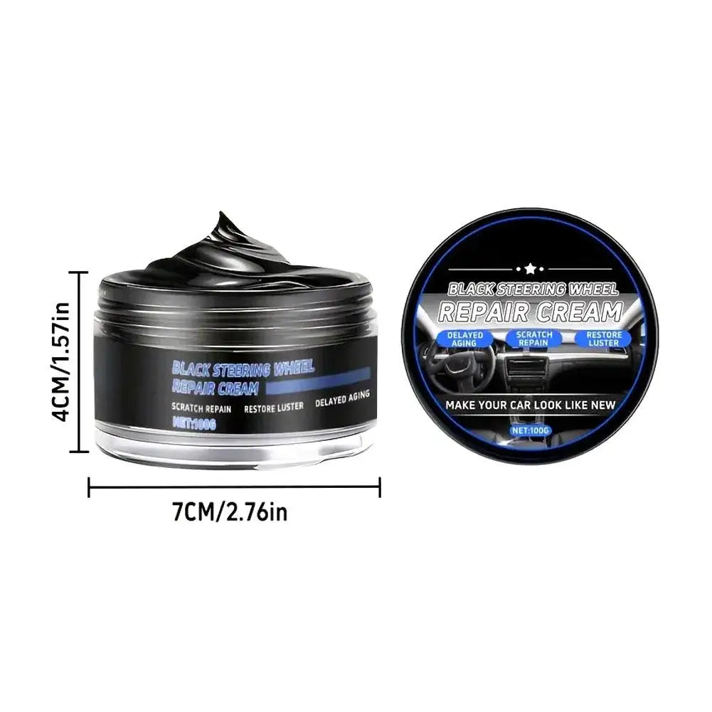 Car Steering Wheel Repair Paste Restores Black Gloss, Application Cracking, Finish, Removes Peeling Easy Plastic-Like Tools Oasis Select