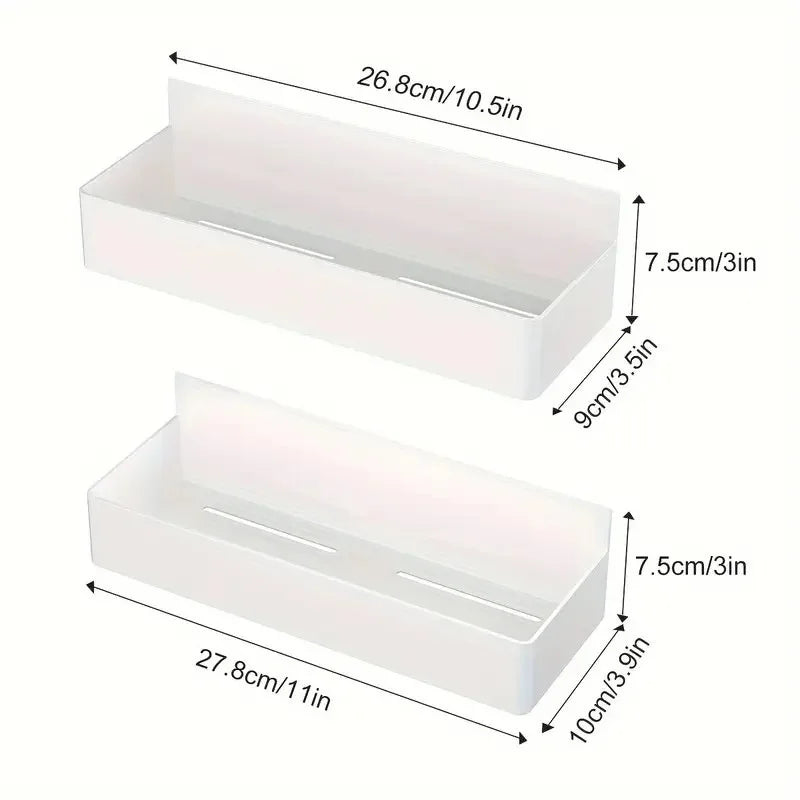 Magnetic Fridge Spice Rack Organizer Kitchen Storage Shelf Metal Wall Mounted For Jars Container Basket Washing Produce Bowl Oasis Select 2pcs white