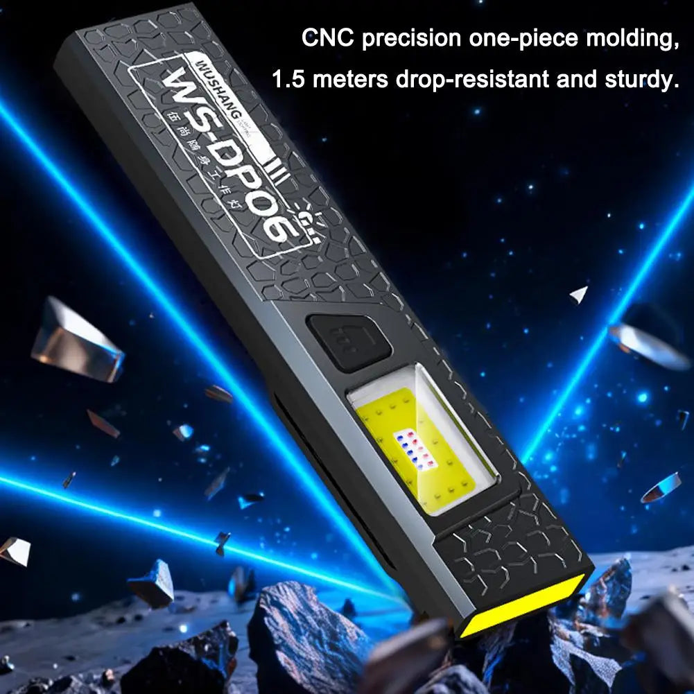 Magnetic & Clamp LED Flashlight Rechargeable Battery Work Light Ultra Bright Portable Pocket Lantern for Camping Edc Flashlight Oasis Select