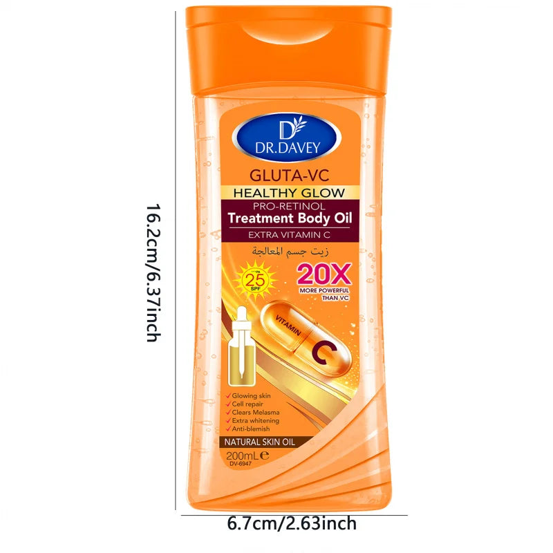 DR.DAVEY Gluta-VC Body Oil 200ml – Moisturizing Skin Oil