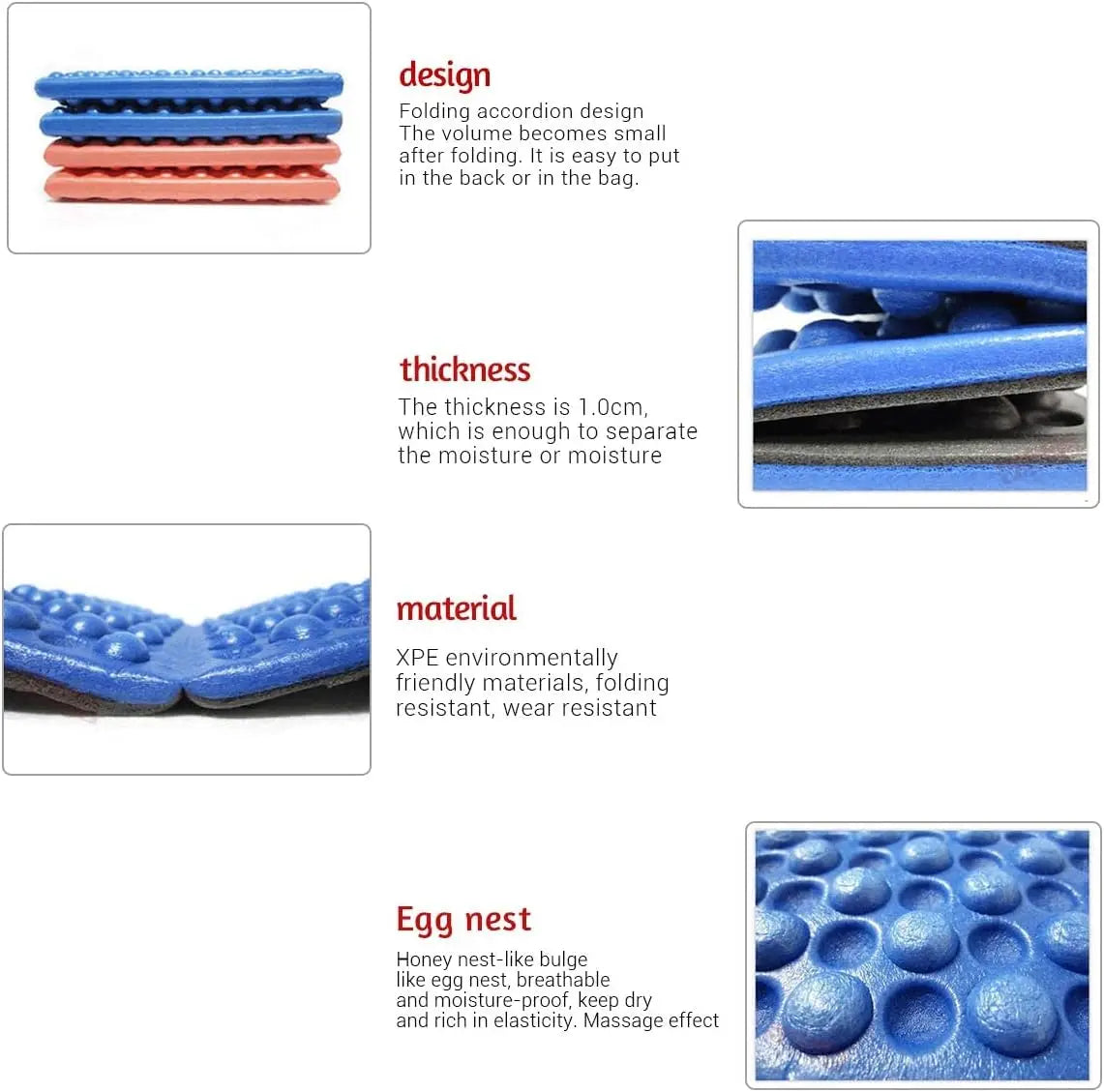 2/6 PCS Foam Seat Pad Camping Waterproof XPE Folding Hiking Picnic Fishing Stadium Garden Non Slip Mats Outdoor New Thick Warm Oasis Select