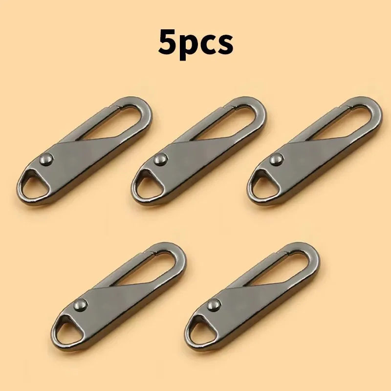 5/10/15/20pcs Universal Replacement Zipper Slider Metal Alloy Removal Zipper Puller Luggage Bag Zip Head DIY Craft Sewing Tool Oasis Select 5pcs Gun color