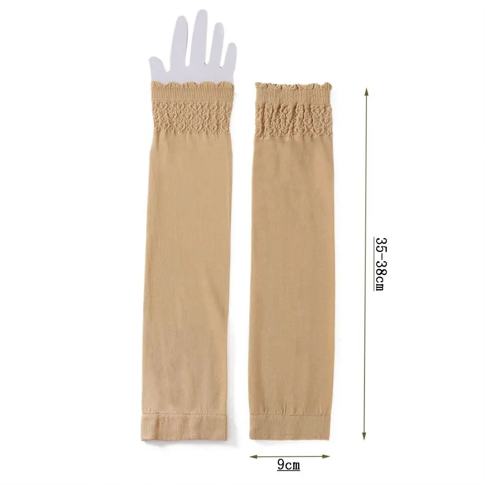 Elastic Fabric Thin Sun Protection Sleeves Solid Color Anti-UV Middle Eastern Style Sleeves Sun Protection Oasis Select