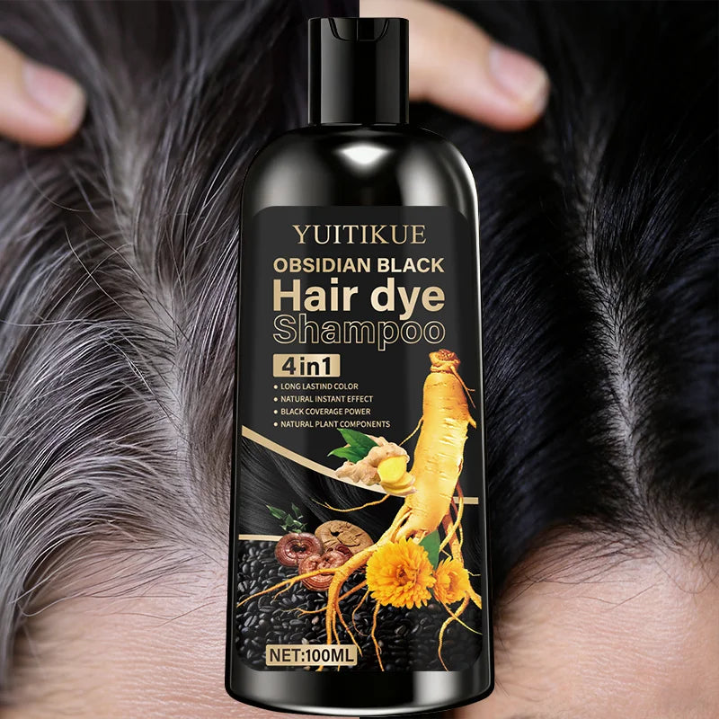 YUITIKUE Obsidian Black Hair Dye Shampoo – Gray Coverage 100ml