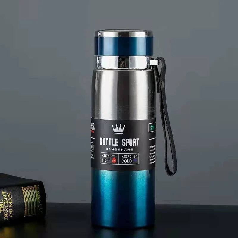 1000ml Stainless Steel Thermal Water Bottle Vacuum Insulated Thermos Flask Leakproof Coffee Tea Cup for Office Travel Use Oasis Select Gradient Blue 1000ML