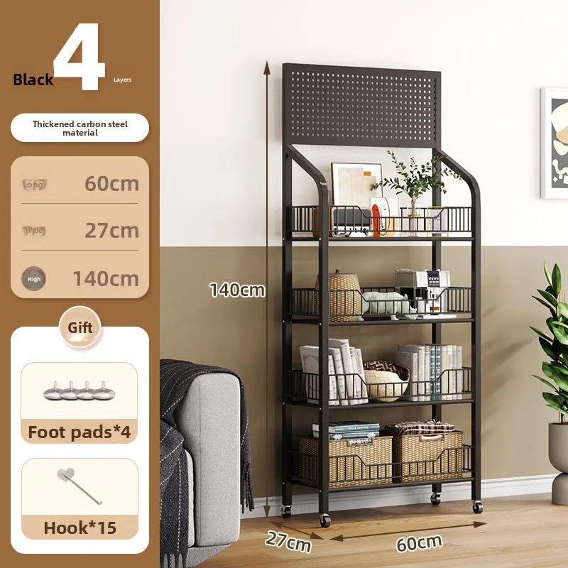 Multi-layer removable supermarket snack shelves cart convenience store checkout page home storage shelves Oasis Select 4-60CM black