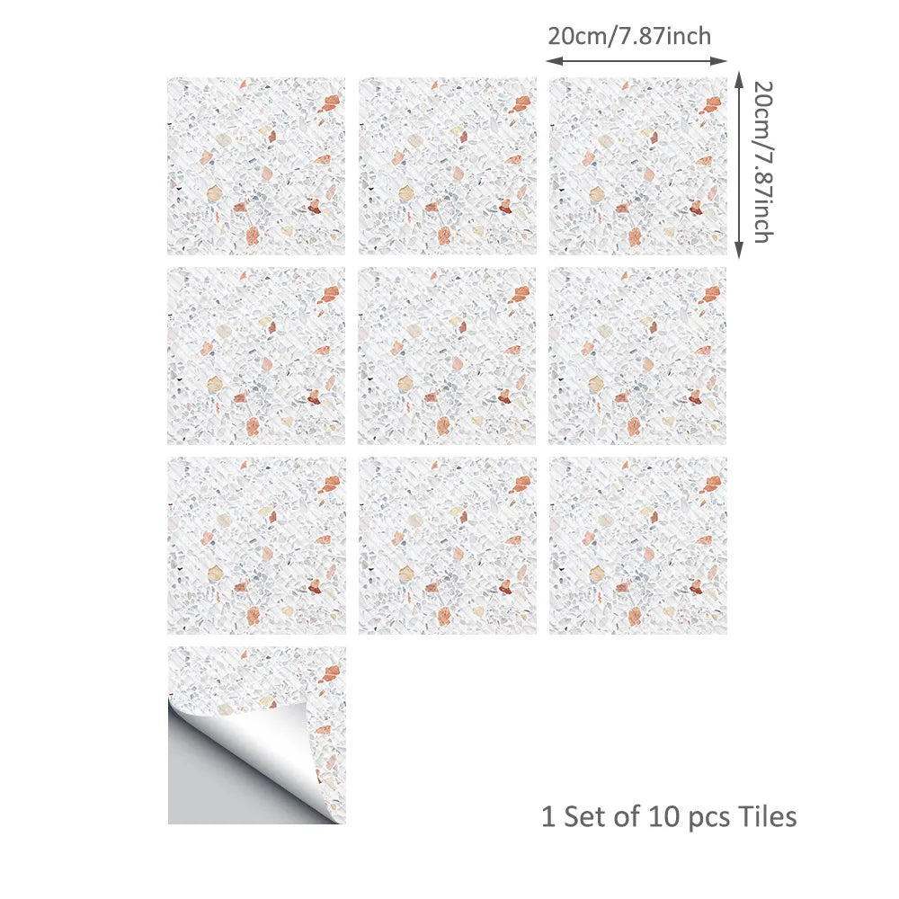 20*20cm Nordic Style Floor Tile Stickers Waterproof Anti-slip Wall Decals Home Decor for Bathroom Kitchen Oasis Select DB176 20 20CM 10PCS