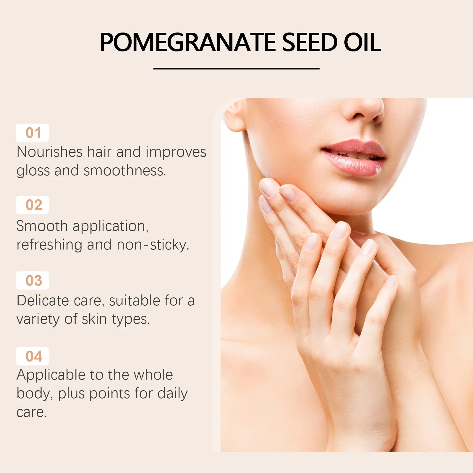 Pomegranate Seed Oil Hydrating Multi-Purpose Oil for Body Hair Nourish Scalp Hair Improve Dryness Tightening Smoothing Body Oil Oasis Select