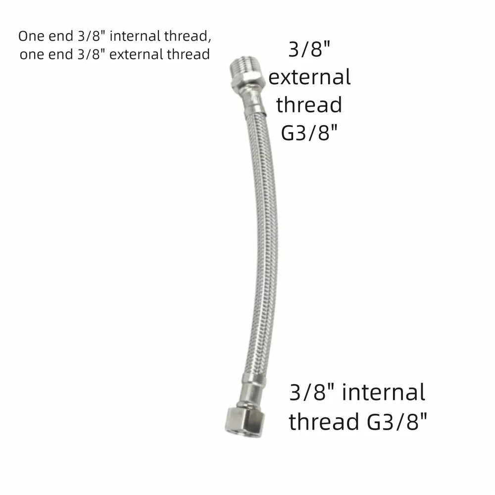 30/40cm Corrugated Water Hose Stainless Steel Large Flow Hot and Cold Water Faucet Inlet Hose Explosion-proof Oasis Select 30cm-G3-8-G3-8