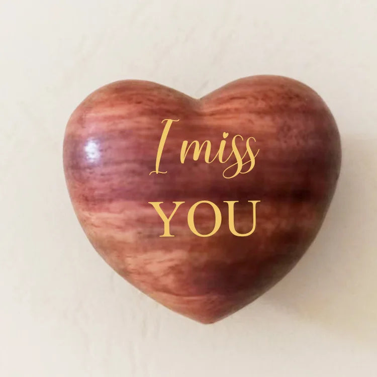 New Valentine's Day decoration pocket hug wooden heart token wooden love engraved gift Oasis Select I Miss You 3 3 2cm