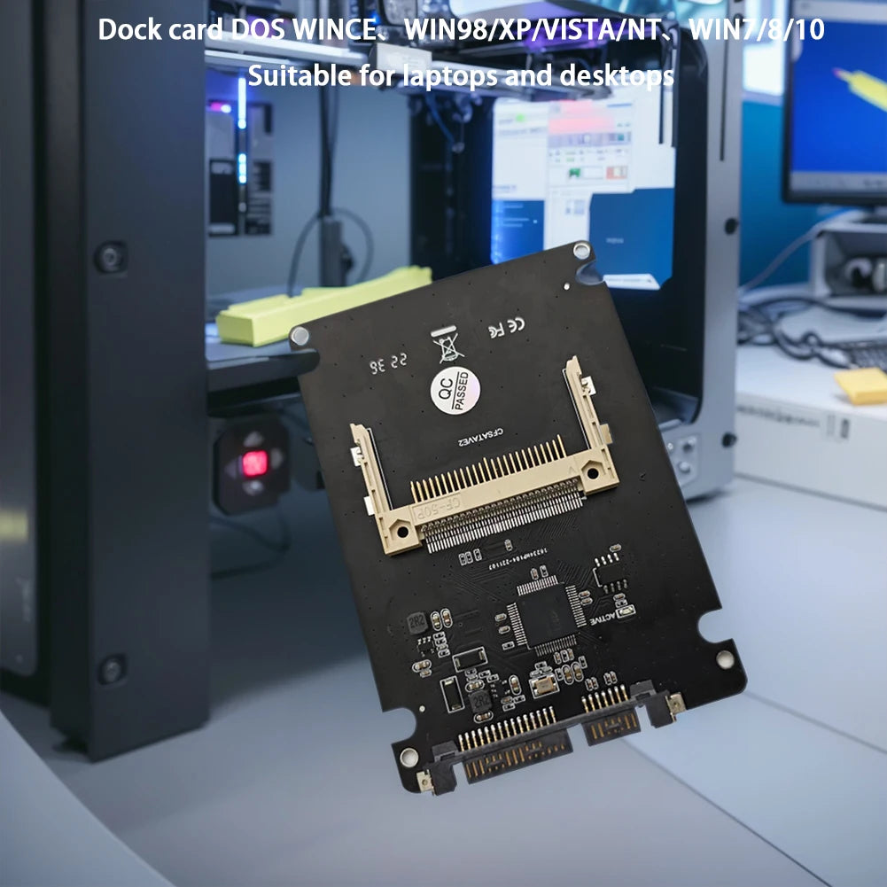 CF 50-Pin to SATA Adapter – CF I/II to 2.5/3.5" SATA Converter Storage Adapter Card Oasis Select