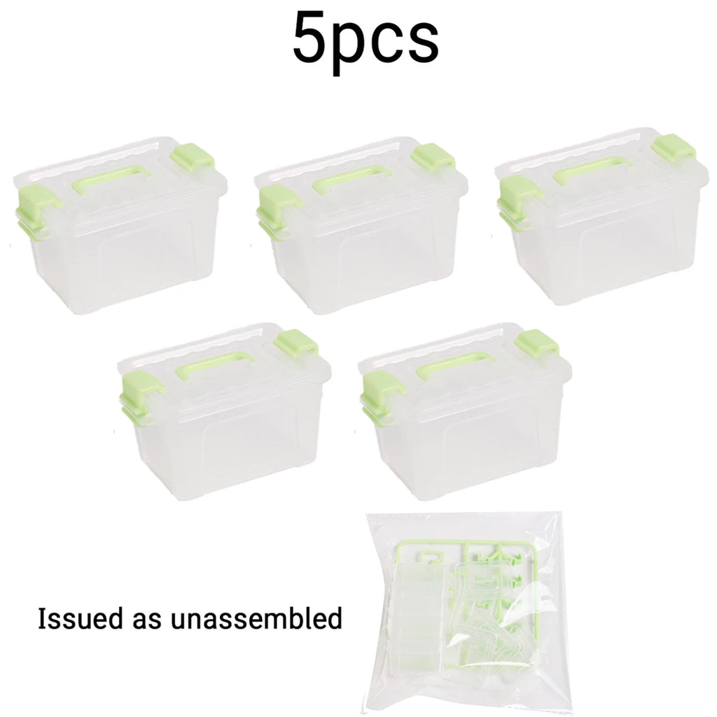 5/10 PCS Mini Storage Boxes Dollhouse Miniature Container Warehouse Scene DIY Photography Props Home Decor Organization New 2026 Oasis Select 5Pcs green